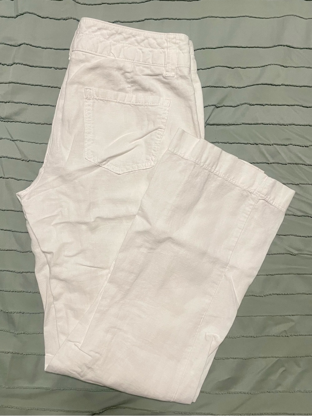 Banana Republic White Linen Blend Casual Pants Size 4P Petite